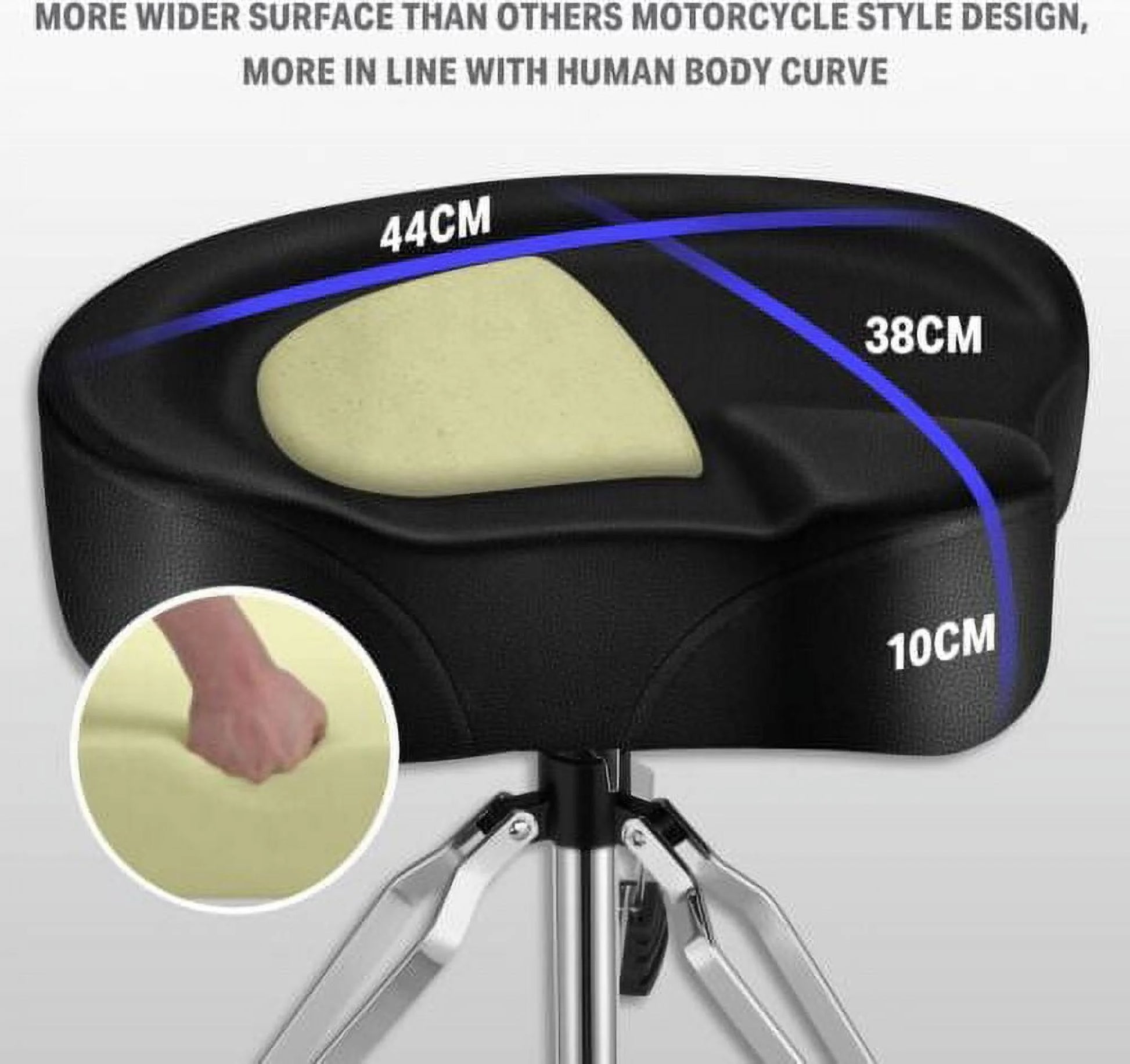 Adjustable Drum Throne Padded Stool Motorcycle Style Drum Chair for Music Show