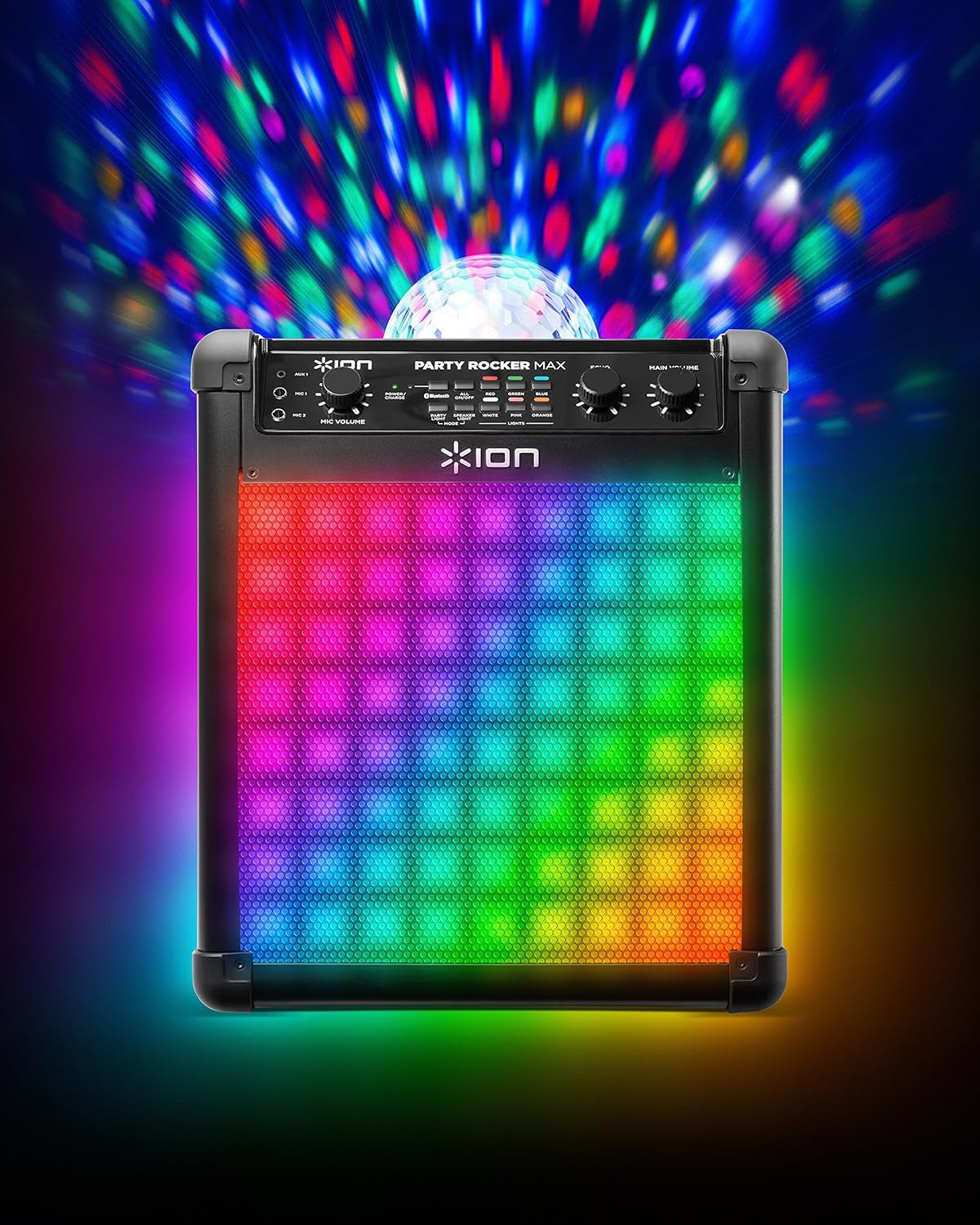 Audio Party Rocker Max - 100W Portable Wireless Bluetooth Speaker and Karaoke Centre with Rechargeable Battery, Party Light Display and Microphone