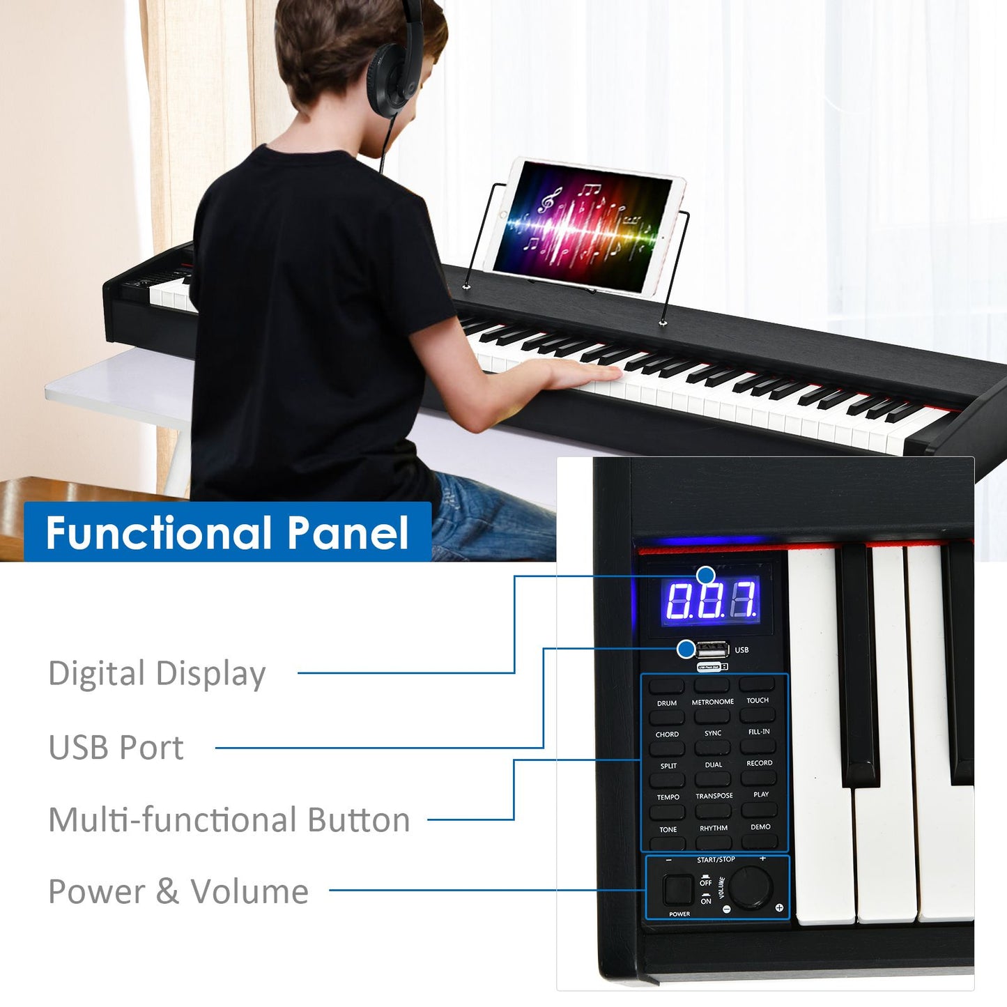 Full Size Weighted 88-Key Digital Piano for Beginner