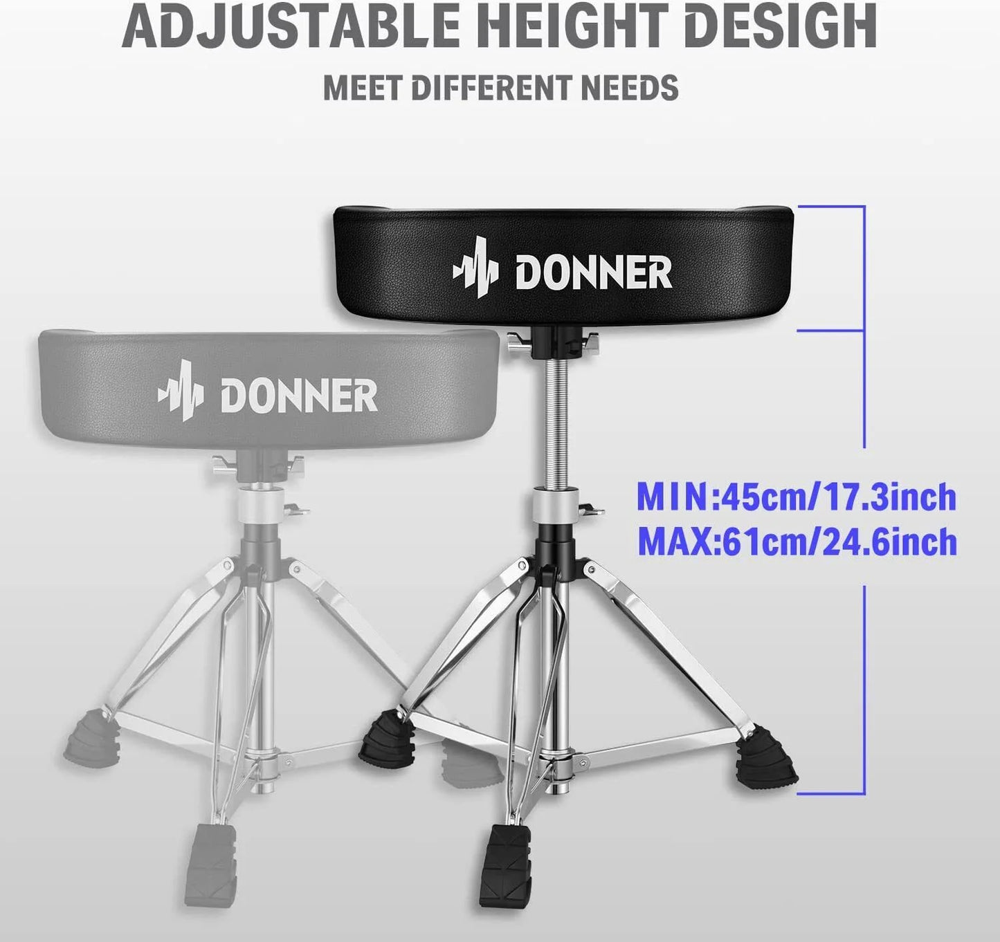 Adjustable Drum Throne Padded Stool Motorcycle Style Drum Chair for Music Show