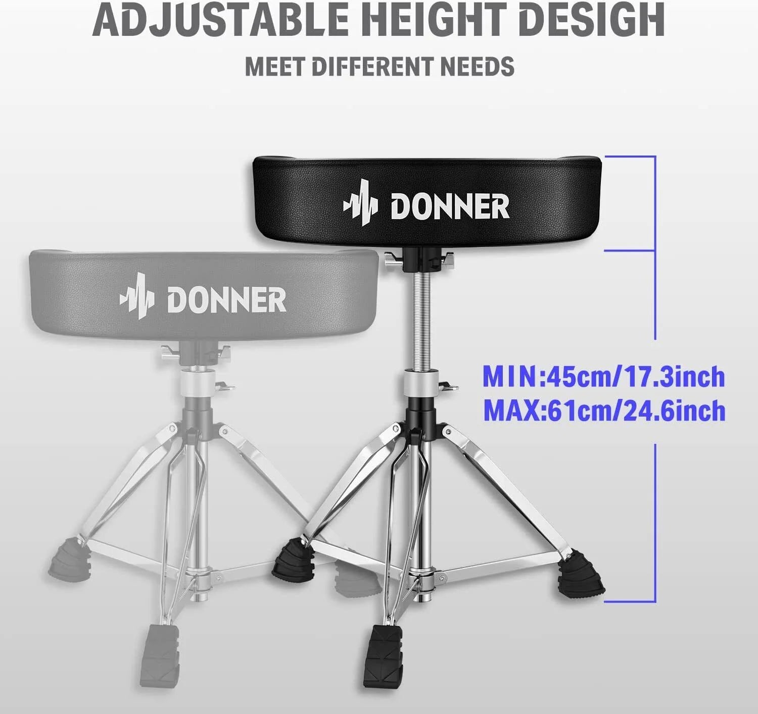 Adjustable Drum Throne Padded Stool Motorcycle Style Drum Chair for Music Show
