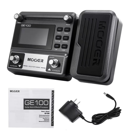 MOOER GE100 Guitar Pedal Multi-Effects Processor Effect Pedal with Loop Recording Max Time 180S 8 Effect Modules 40 Drum Rhythms