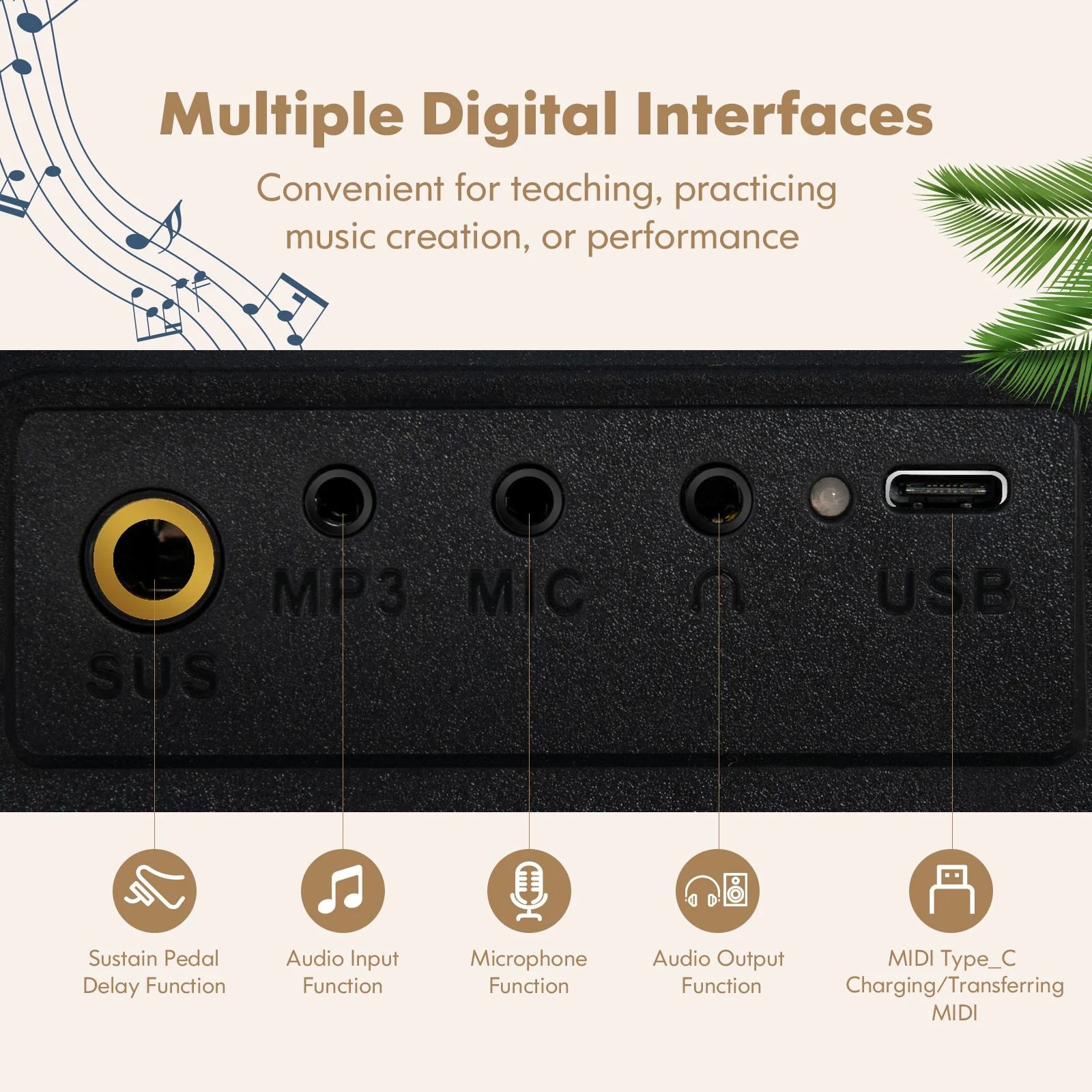 88-Key Electronic Keyboard with Storage Bag for Kids and Adults