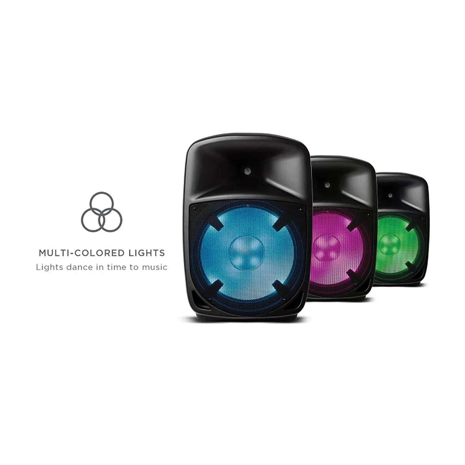 Pro Glow 1500 Portable Bluetooth Speaker, Black, PROGLOW1500