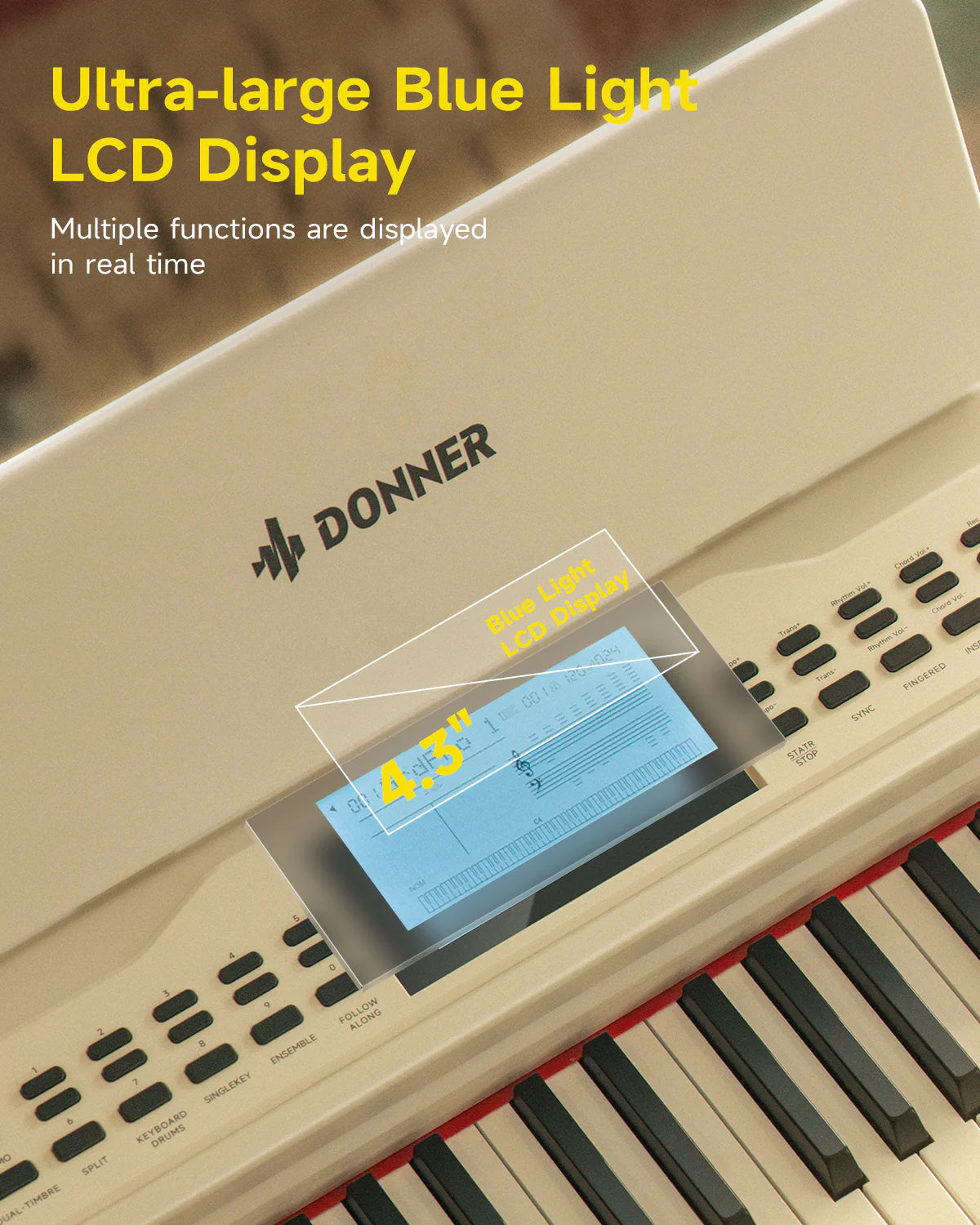 DDP-95 88 Key Weighted Upright Digital Piano for Beginners with 4.3" LCD
