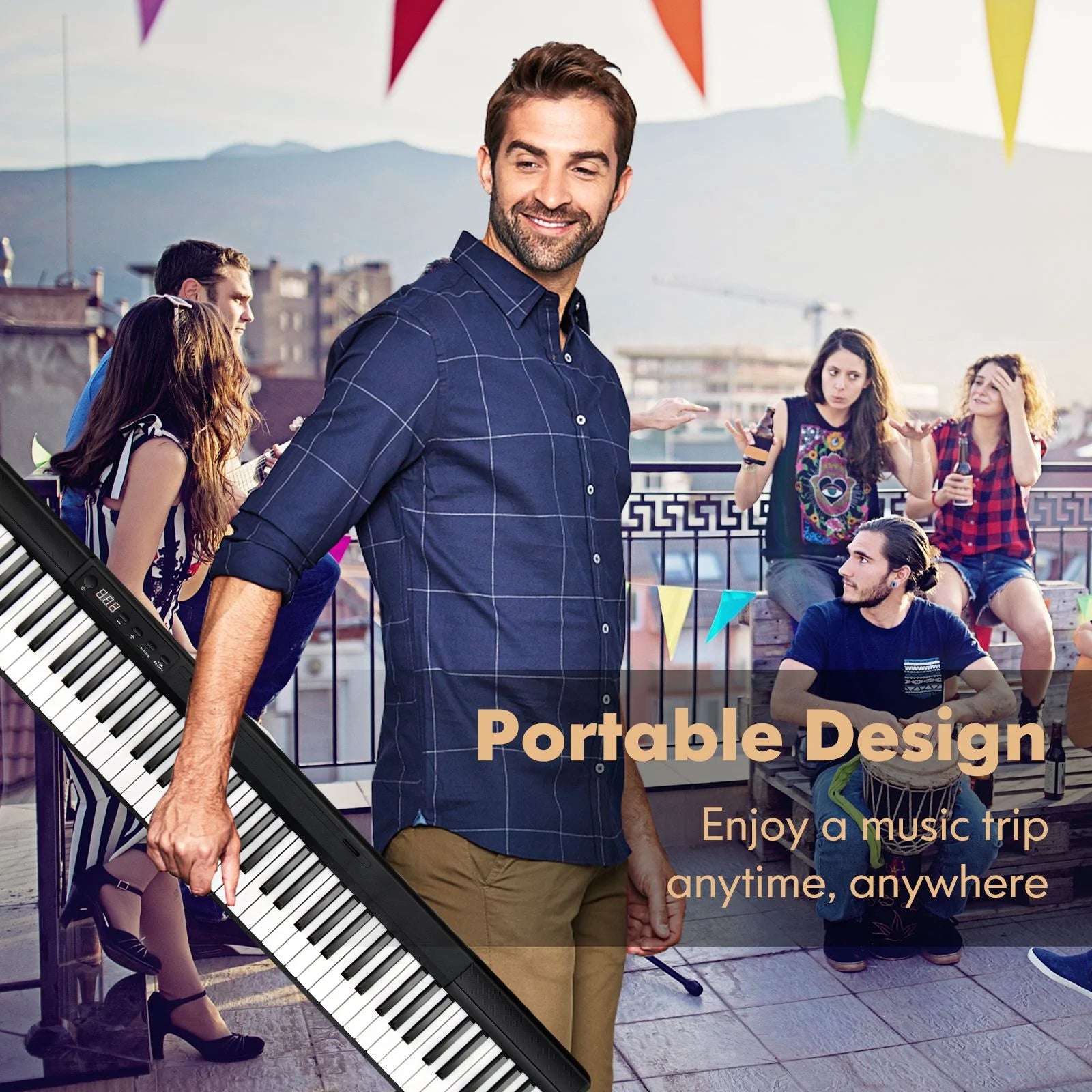 88-Key Electronic Keyboard with Storage Bag for Kids and Adults