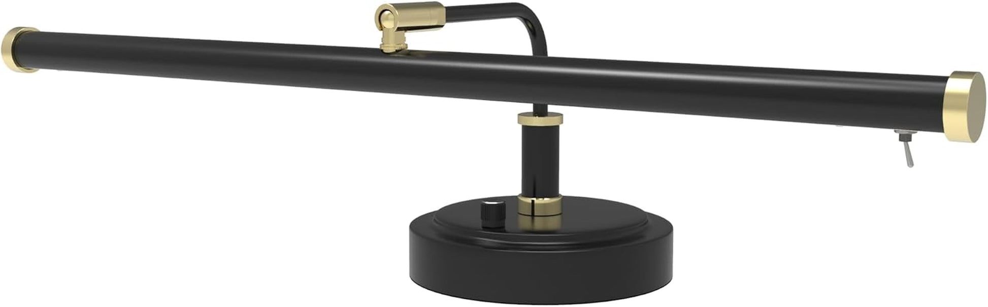 Adjustable LED Grand Piano Desk Lamp in Black with Brass Accents - PLED101D
