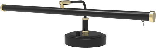 Adjustable LED Grand Piano Desk Lamp in Black with Brass Accents - PLED101D