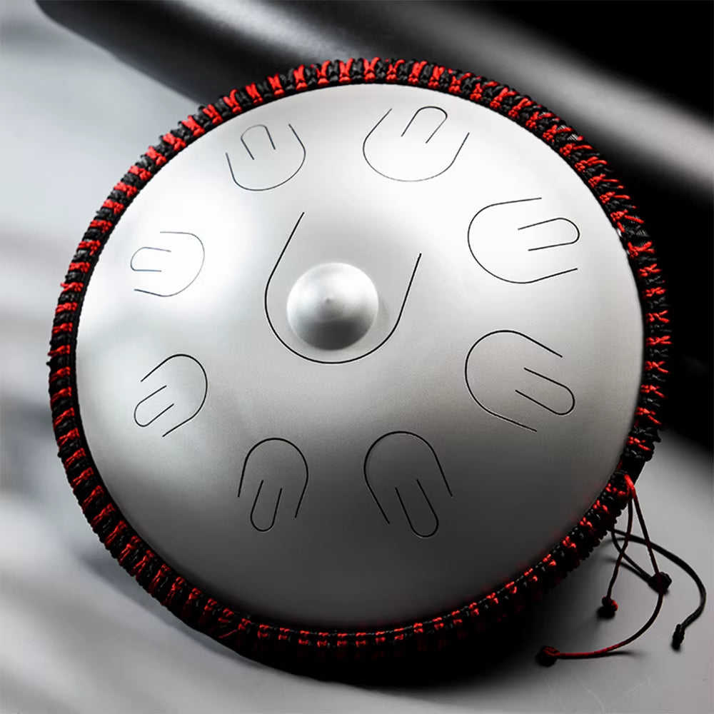 14 Inch 9 Note Steel Tongue Drum D Minor Professional Percussion Instrument Handpan Drum for Yoga Meditation Beginner