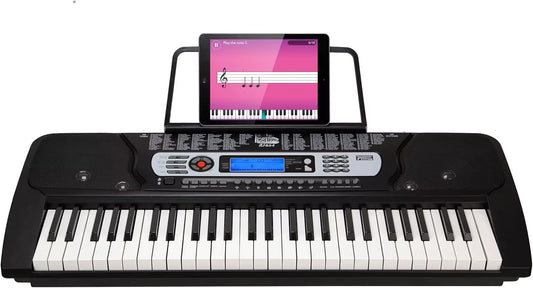 54 Key Keyboard Piano Portable with Power Supply,Sheet Music Stand,Piano Note Stickers & Simply Piano Lessons-Rj654