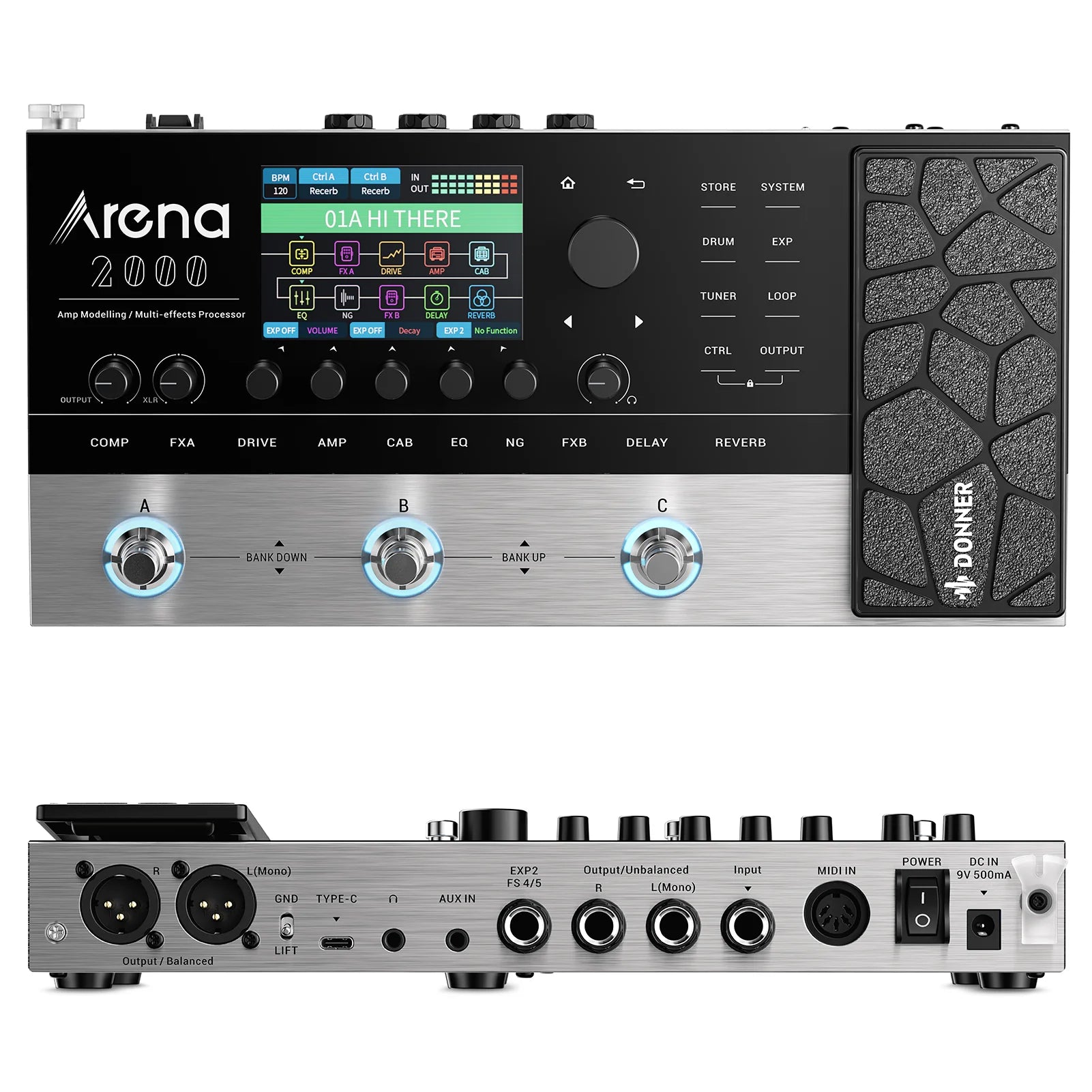 Arena 2000 Multi-Effect Guitar Pedal AMP Modeling Multiple Effects Processor