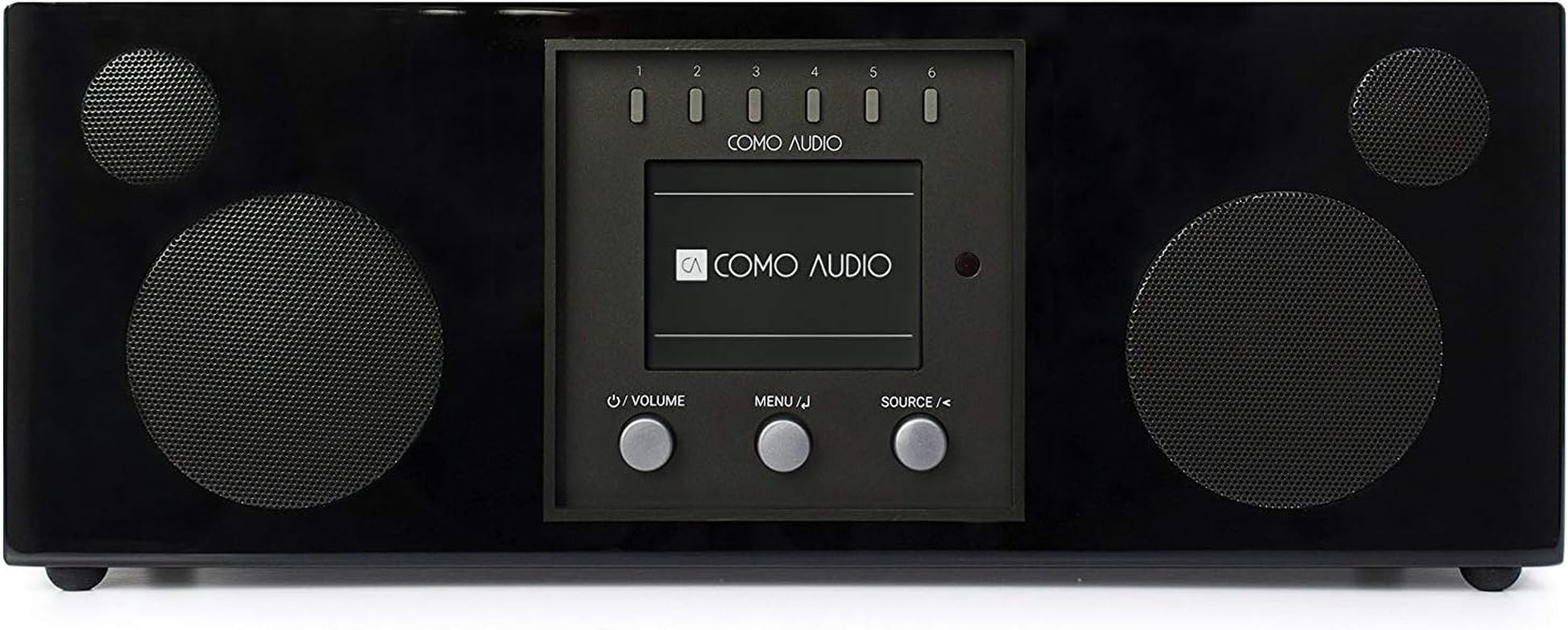 Duetto Wireless Speaker - Hand-Crafted Veneer Cabinets - One Touch Streaming, Internet Radio, Bluetooth, Wi-Fi - Hickory/Black