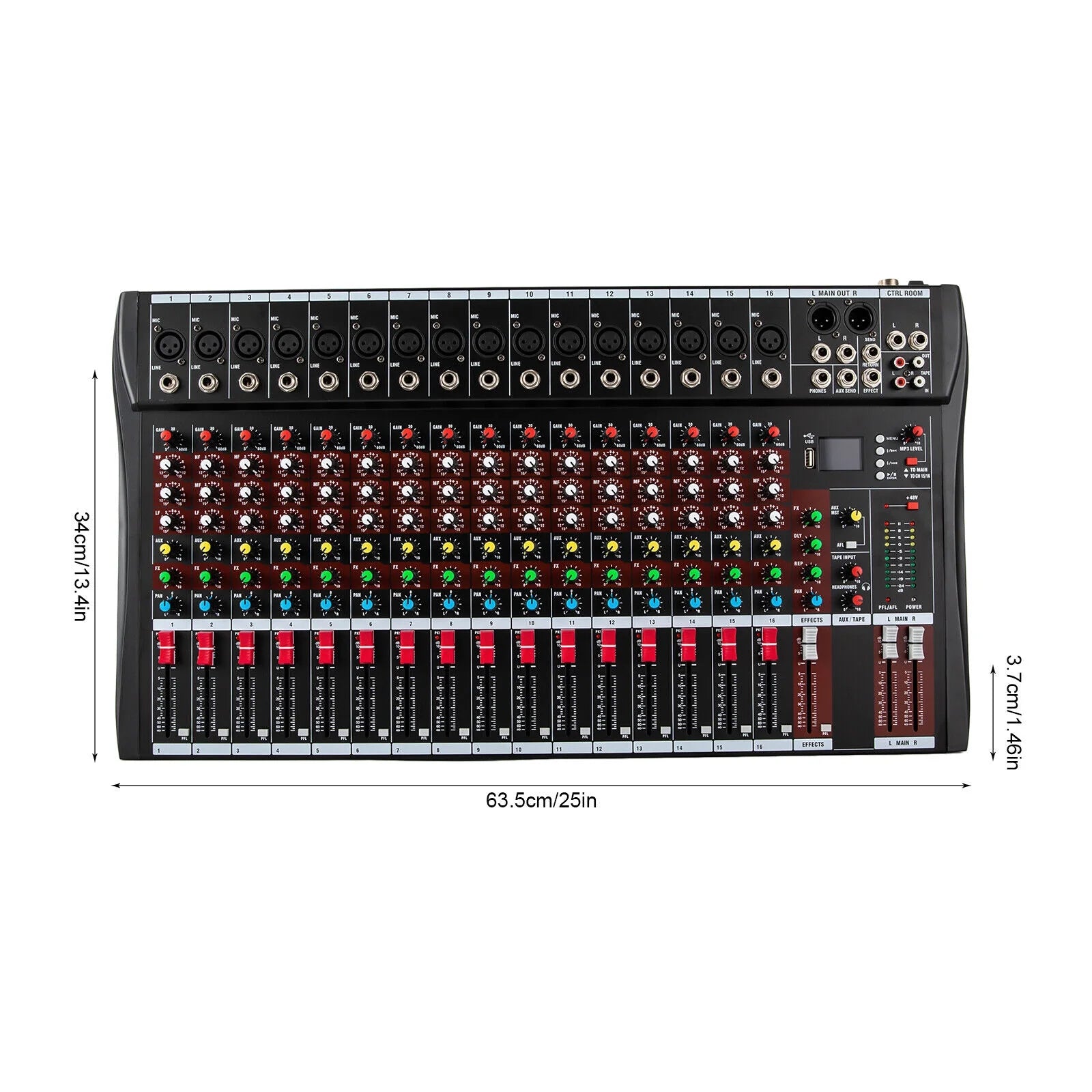 Professional 16 Channel Sound Mixing Console Board USB DJ Wireless Bluetooth Audio Mixer