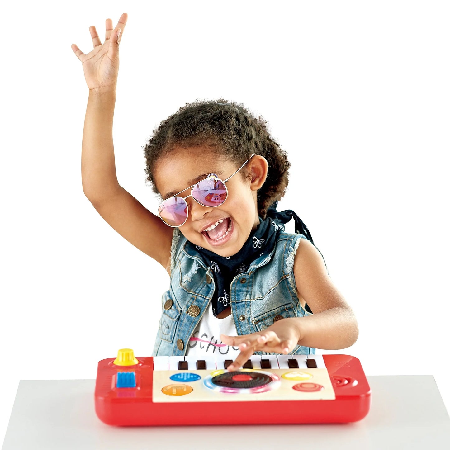 : DJ Mix & Spin Studio - Lights & Sounds Music Toy, 18 Key Keyboard, Sound Effects, Tempo & Scratch, Musical Instrument, Baby-Toddler-Kids Age 1+