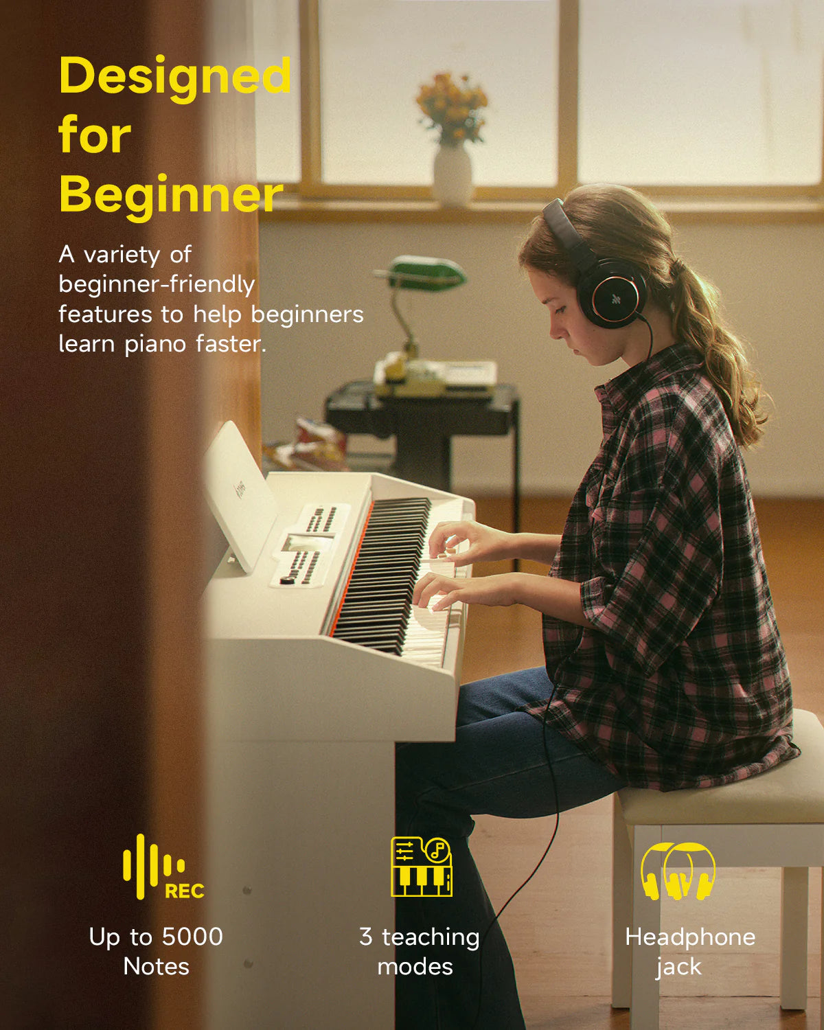 DDP-95 88 Key Weighted Upright Digital Piano for Beginners with 4.3" LCD