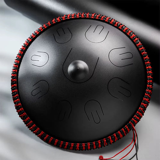 14 Inch 9 Note Steel Tongue Drum D Minor Professional Percussion Instrument Handpan Drum for Yoga Meditation Beginner