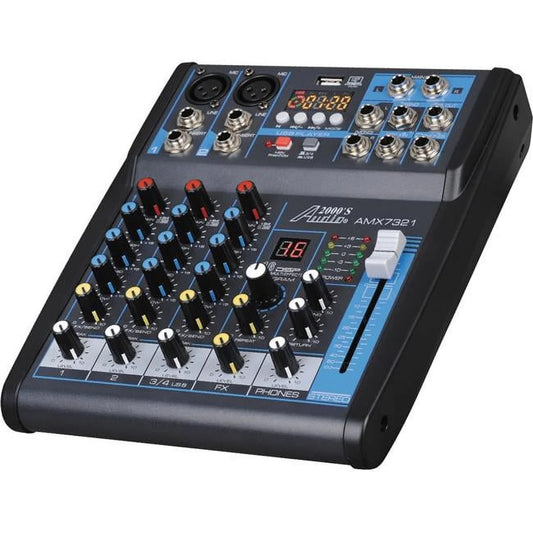 AMX7321 Professional Four-Channel Audio Mixer with USB Interface, Bluetooth