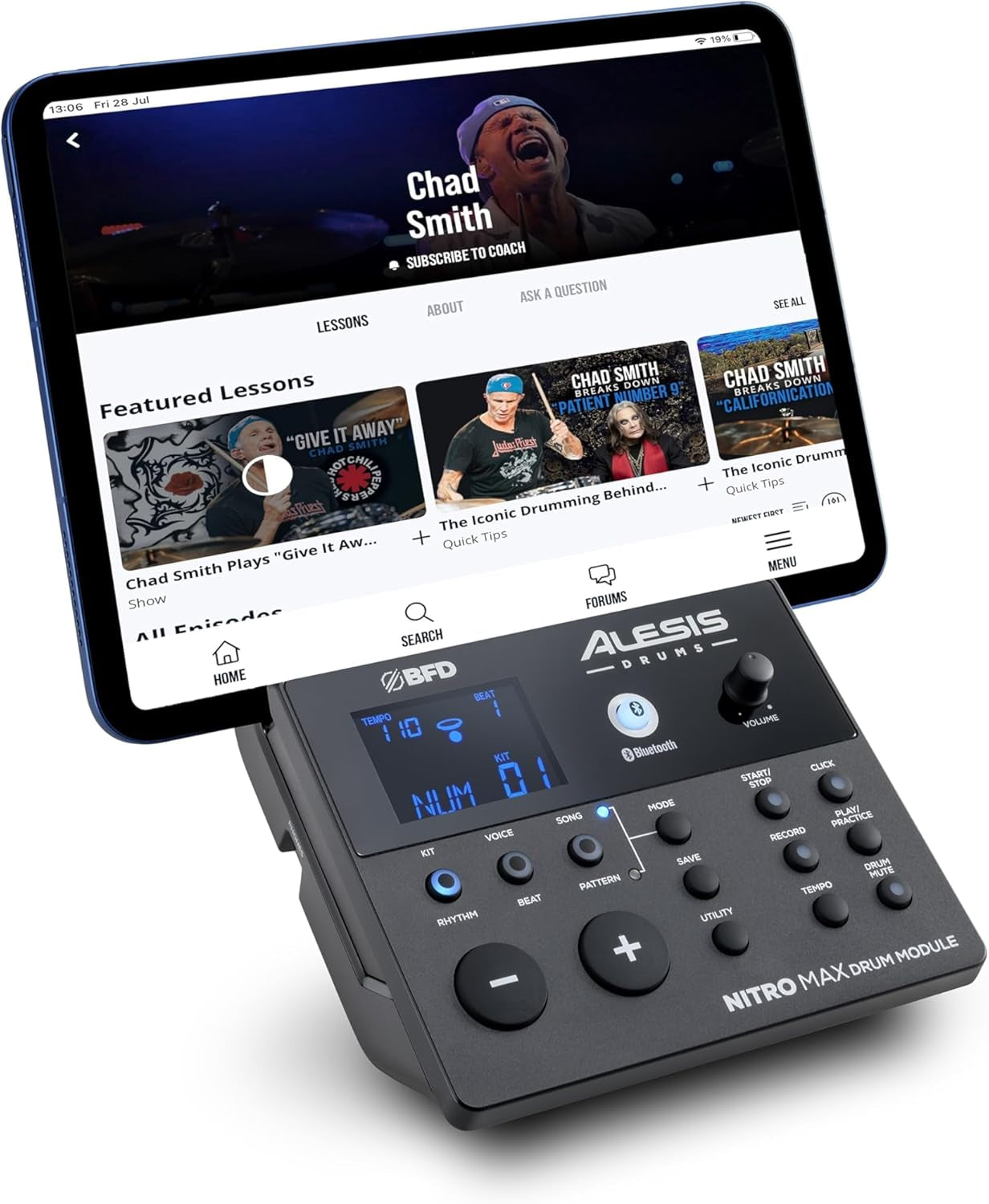 Alesis Nitro Max Electric Drum Kit – Mesh Pads, USB MIDI, 440+ Sounds, Bluetooth