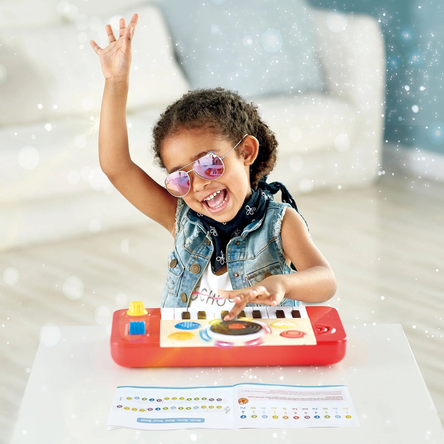: DJ Mix & Spin Studio - Lights & Sounds Music Toy, 18 Key Keyboard, Sound Effects, Tempo & Scratch, Musical Instrument, Baby-Toddler-Kids Age 1+