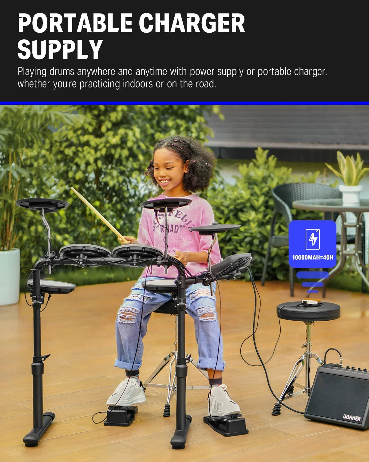 Electric Drum Set for Kids Beginner Christmas Birthday Gift, 68+ Sounds, Quiet Mesh Pad