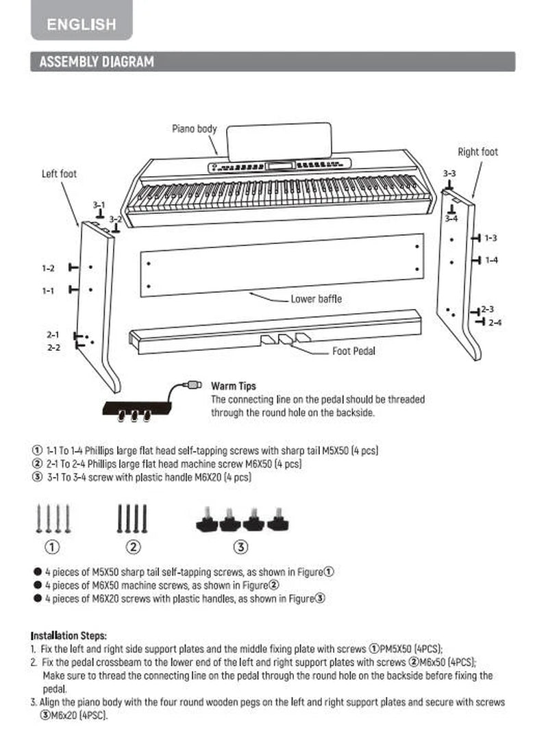 DDP-95 88 Key Weighted Upright Digital Piano for Beginners with 4.3" LCD